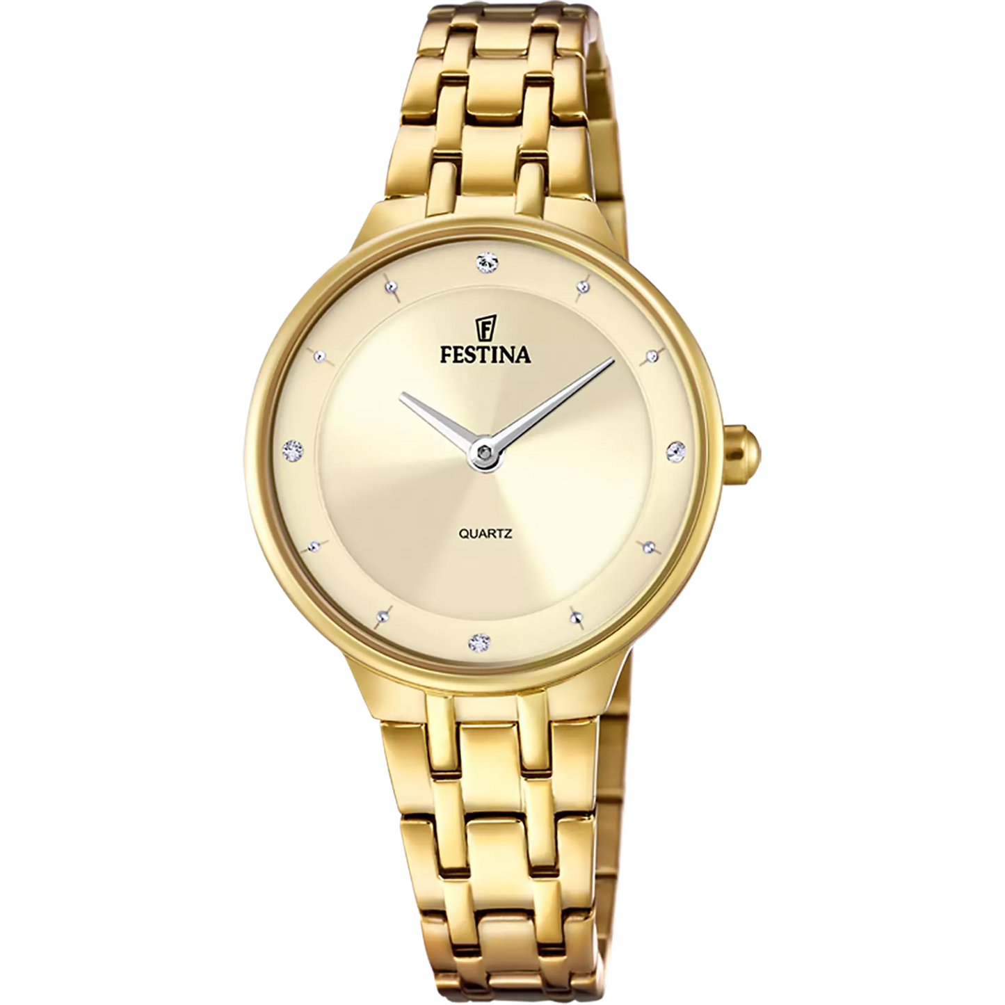 OROLOGIO FESTINA F20601/2 CHAMPAGNE CINTURINO IN ACCIAIO, DONNA