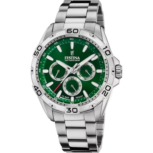 OROLOGIO FESTINA VERDE CINGHIA ACCIAIO INOSSIDABILE 316L