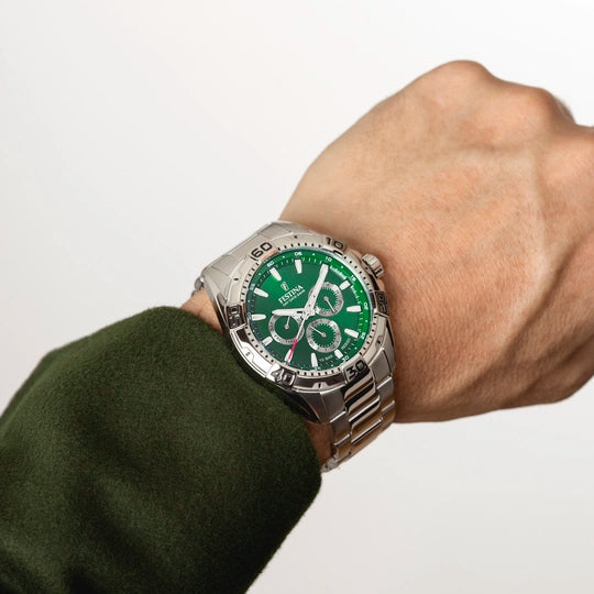 OROLOGIO FESTINA VERDE CINGHIA ACCIAIO INOSSIDABILE 316L