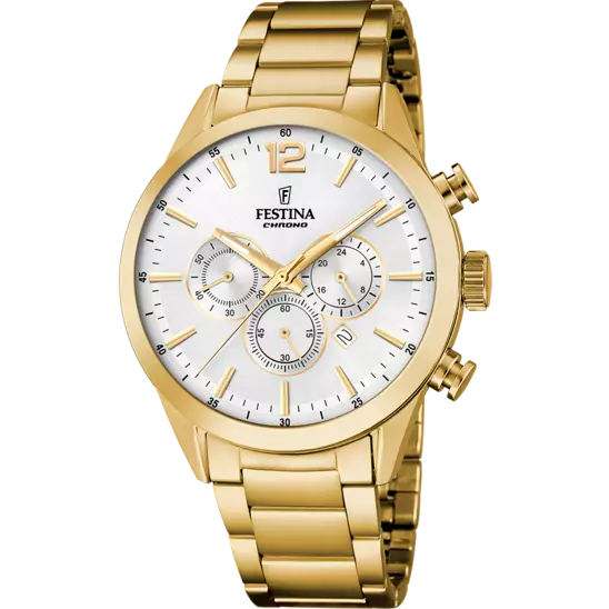 OROLOGIO FESTINA TIMELESS CHRONOGRAPH BIANCO CINTURINO IN ACCIAIO INOSSIDABILE 316L