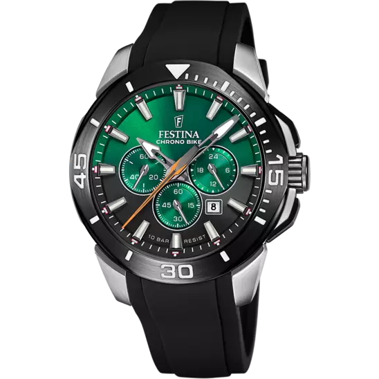 OROLOGIO DA UOMO FESTINA CHRONO BIKE VERDE CON CINTURINO IN ACCIAIO