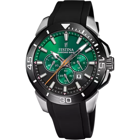 OROLOGIO DA UOMO FESTINA CHRONO BIKE VERDE CON CINTURINO IN ACCIAIO