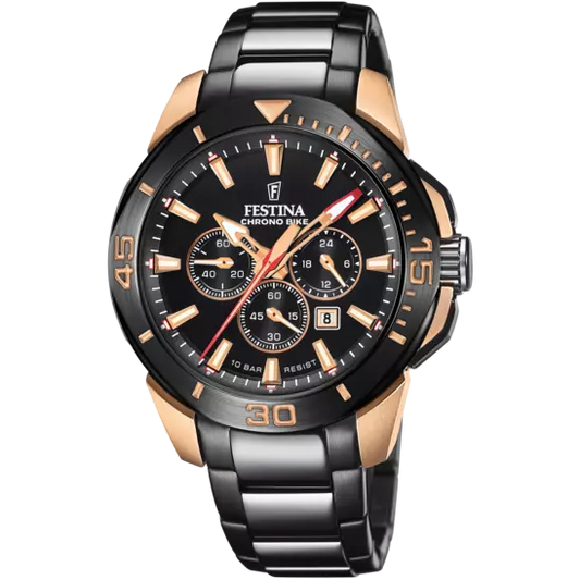 OROLOGIO FESTINA EDIZIONI SPECIALI NERO CINTURINO IN ACCIAIO INOSSIDABILE 316L