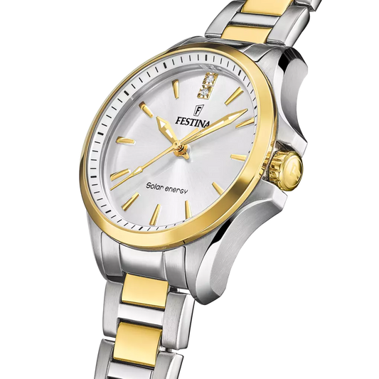 FESTINA ENERGIA SOLARE F20655/2 BIANCO ACCIAIO INOSSIDABILE 316L, DONNA