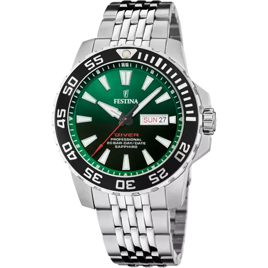 OROLOGIO FESTINA VERDE CINGHIA ACCIAIO INOSSIDABILE 316L