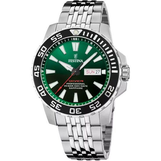 OROLOGIO FESTINA VERDE CINGHIA ACCIAIO INOSSIDABILE 316L