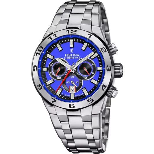 OROLOGIO DA UOMO FESTINA CHRONO BIKE BLU CON CINTURINO IN ACCIAIO