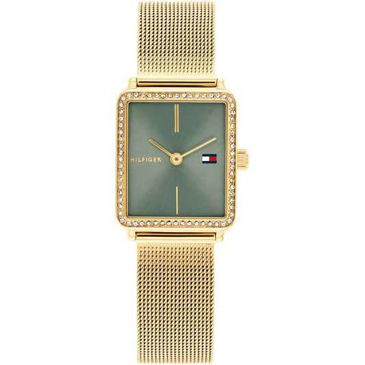 Orologio al quarzo Tommy Hilfiger donna Tea. Green e gold mesh