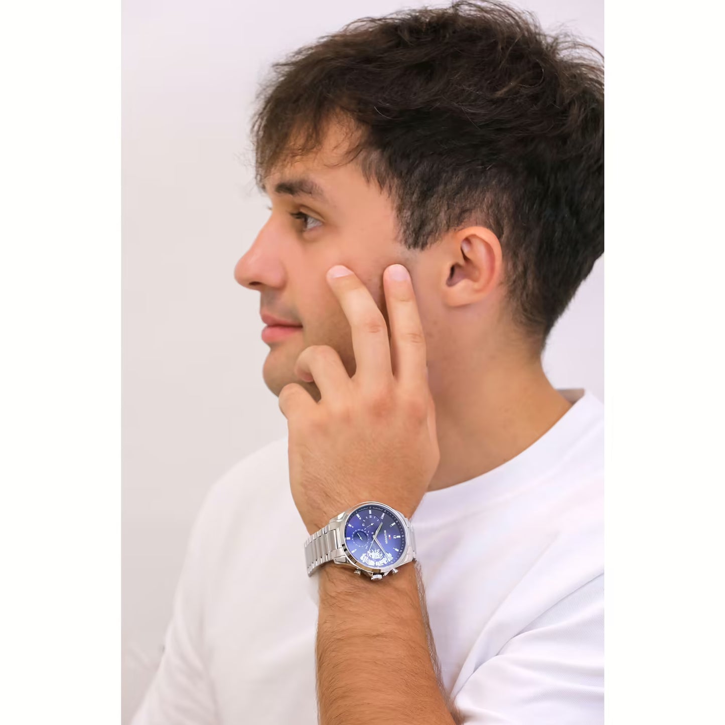 Orologio multifunzione uomo Tommy Hilfiger Baker, blu con conturino silver