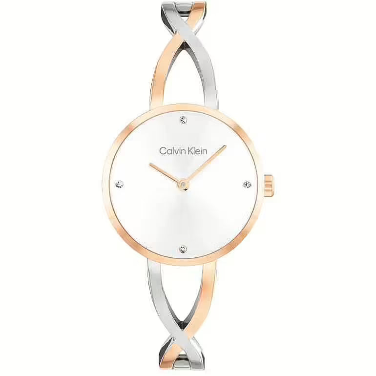 Orologio solo tempo donna Calvin Klein Sculptural, silver e rosè