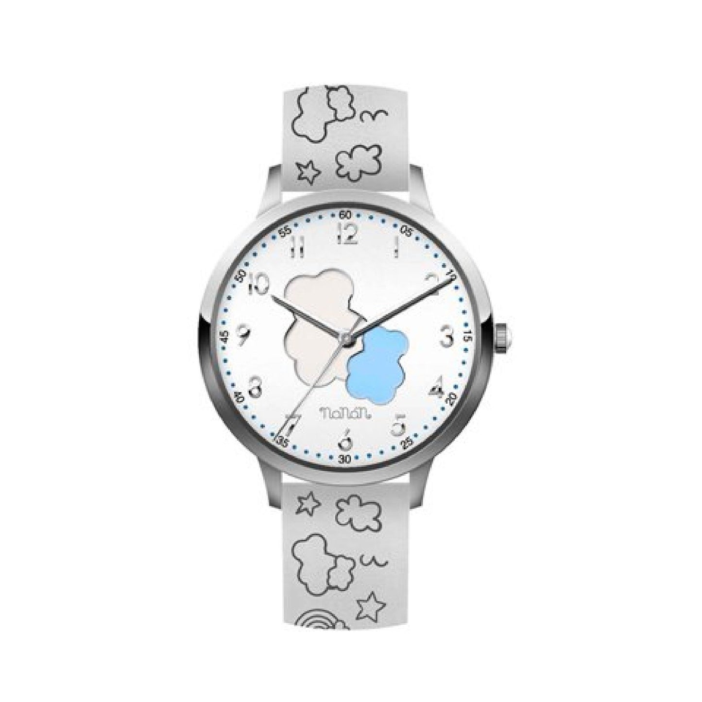 Orologio bambino bianco quadrante silver