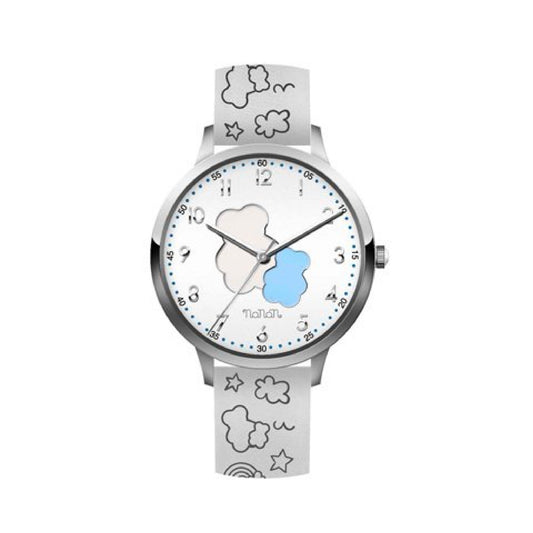 Orologio bambino bianco quadrante silver