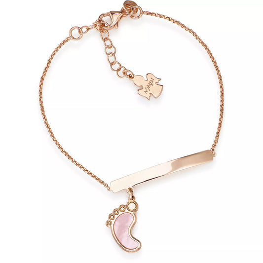 Bracciale Argento piedino con smalto rosa