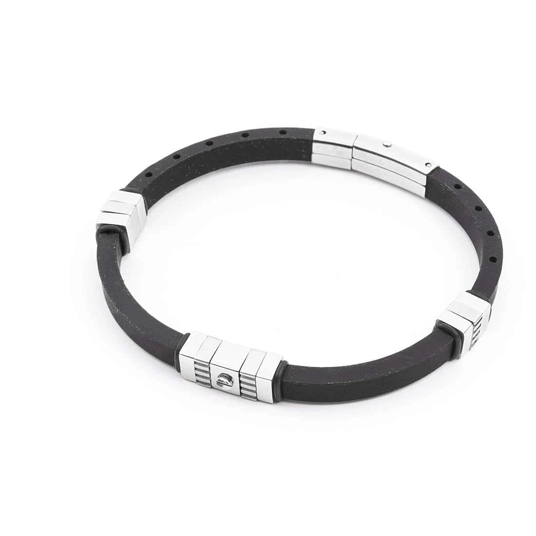 Bracciale in Gomma con dettagli in Acciaio