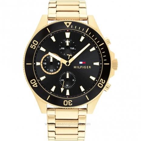 Orologio Uomo Multifunzione Tommy Hilfiger oro con ghiera nera